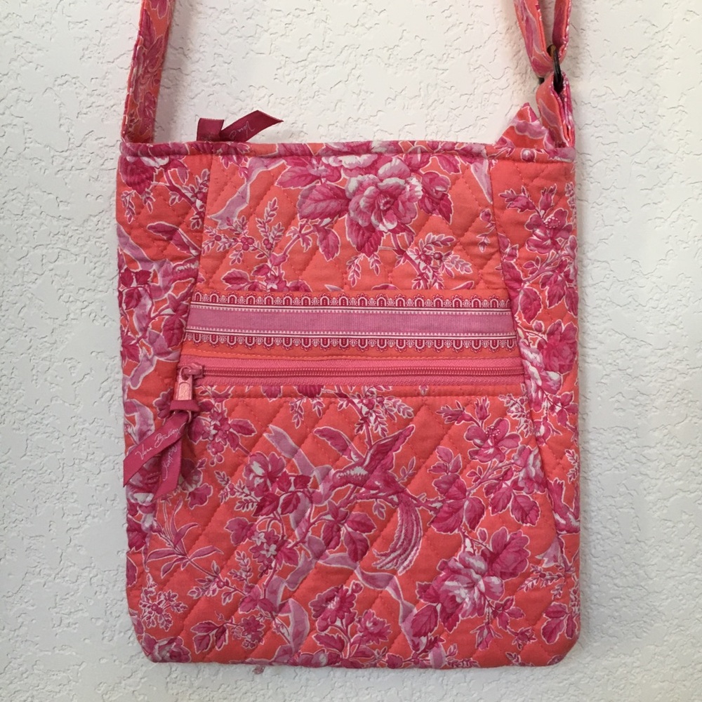 NWOT Vera Bradley pink coral print crossbody purse